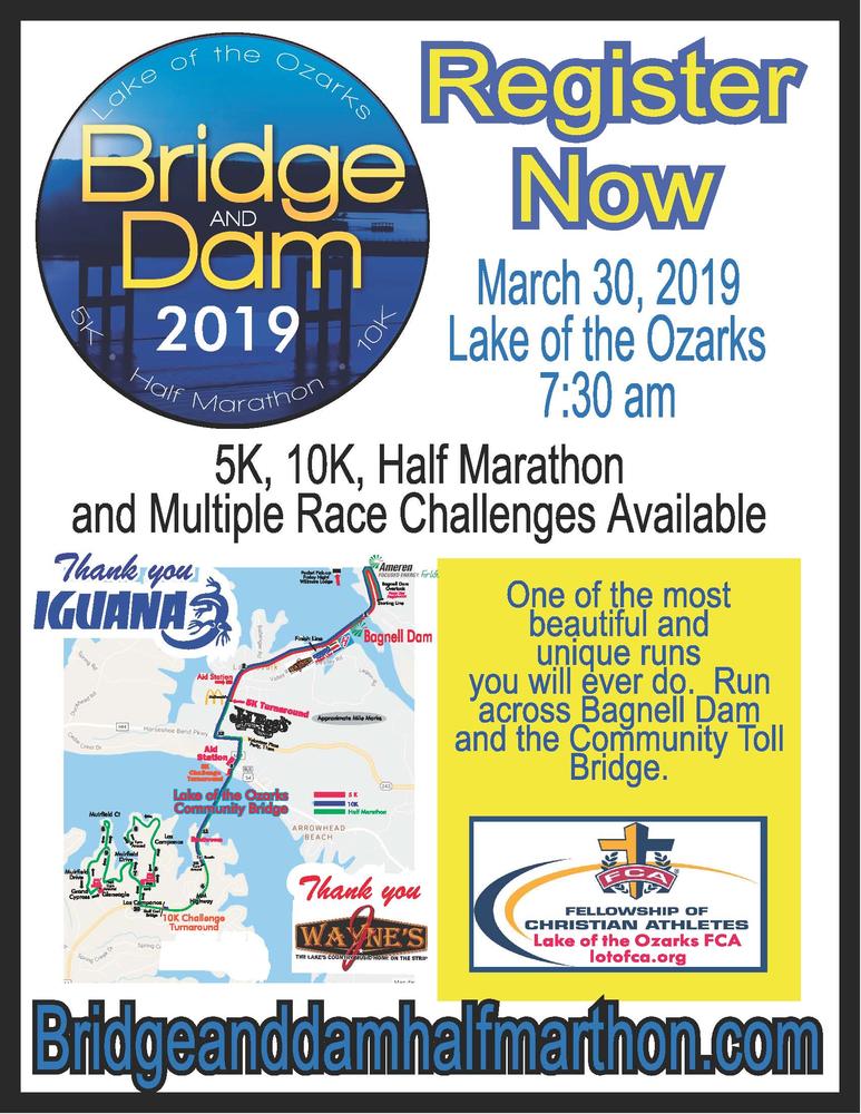 Register now for the Bridge and Dam Half Marathon.