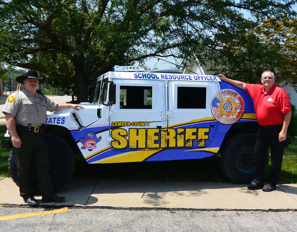 Deputy Sheriff jeep showcasing sponsorships.